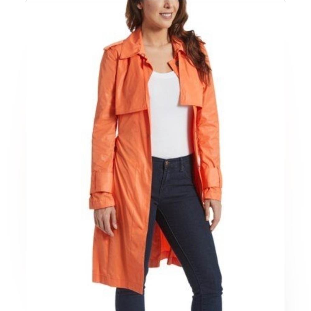 Kenneth Cole Bright Orange Trench Raincoat